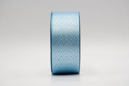 Світло-блакитна-срібна стрічка з зигзагоподібним малюнком_K1767-608